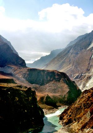 View Down Tiger Leaping Gorge SW China 